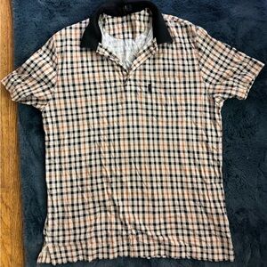 DAKS OF LONDON Checkered Shirt with Black Collar